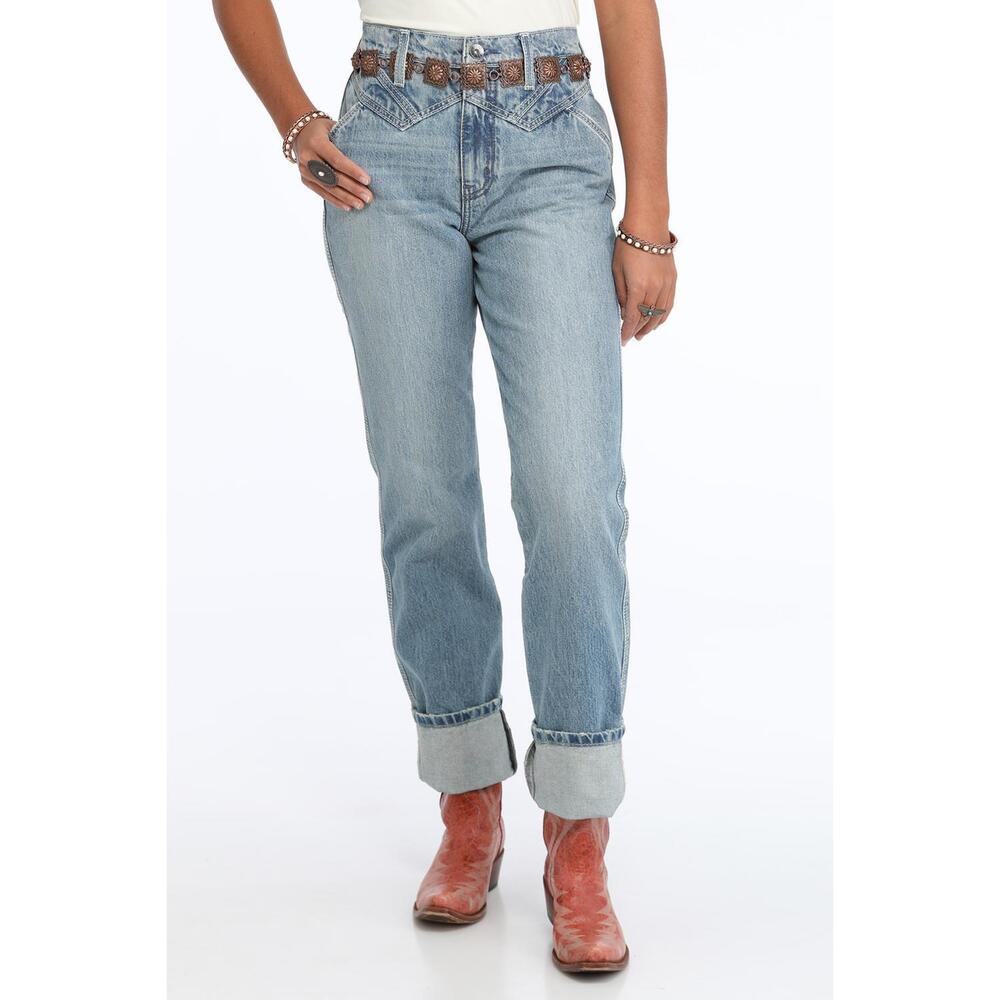 NEW CINCH quinn high rise western jeans in light stone